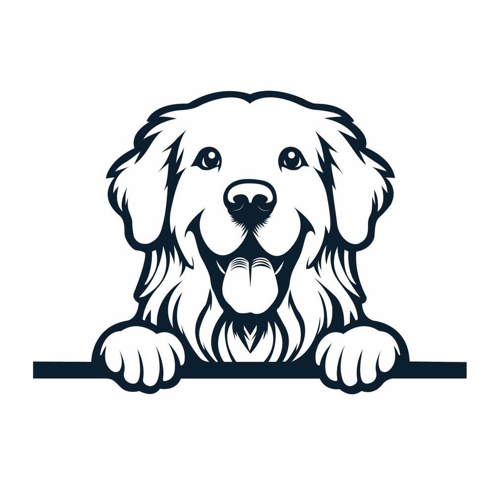 ai gegenereerd gouden retriever hond gluren geïsoleerd illustratie pro vector