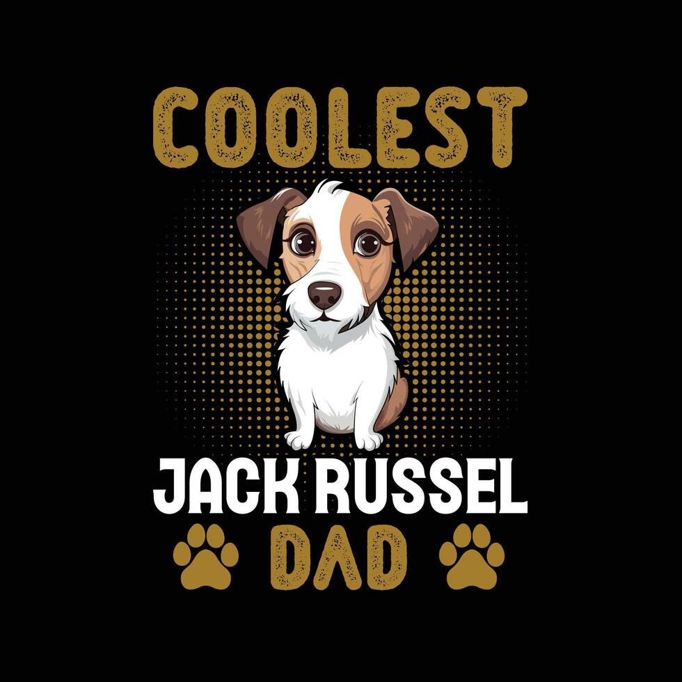 jack Russell terriër vader typografie t-shirt ontwerp illustratie pro vector