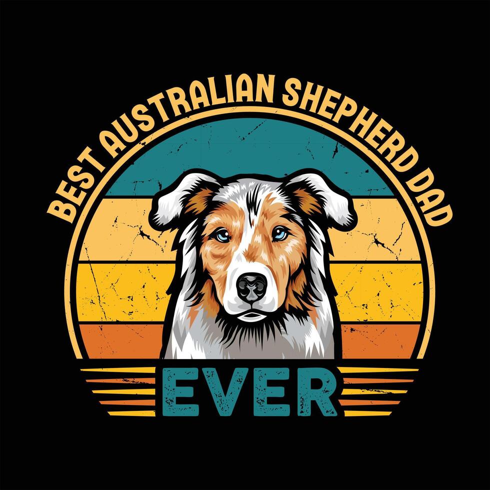 het beste Australisch herder vader ooit typografie retro t-shirt ontwerp, wijnoogst tee overhemd pro vector