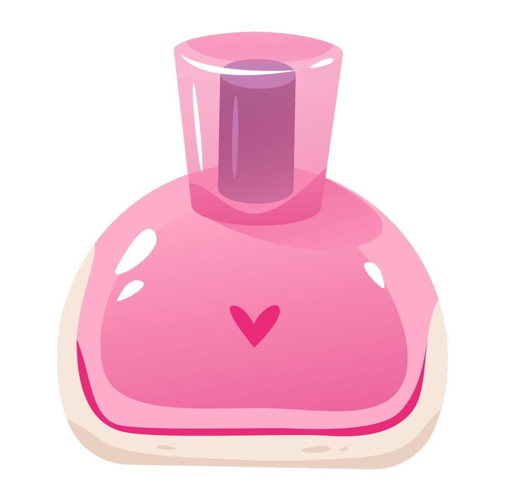 een fles van elegant vrouw parfum. vector illustratie geïsoleerd Aan wit achtergrond.