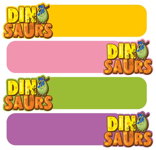 Bannermalplaatje met dinosauruseieren vector