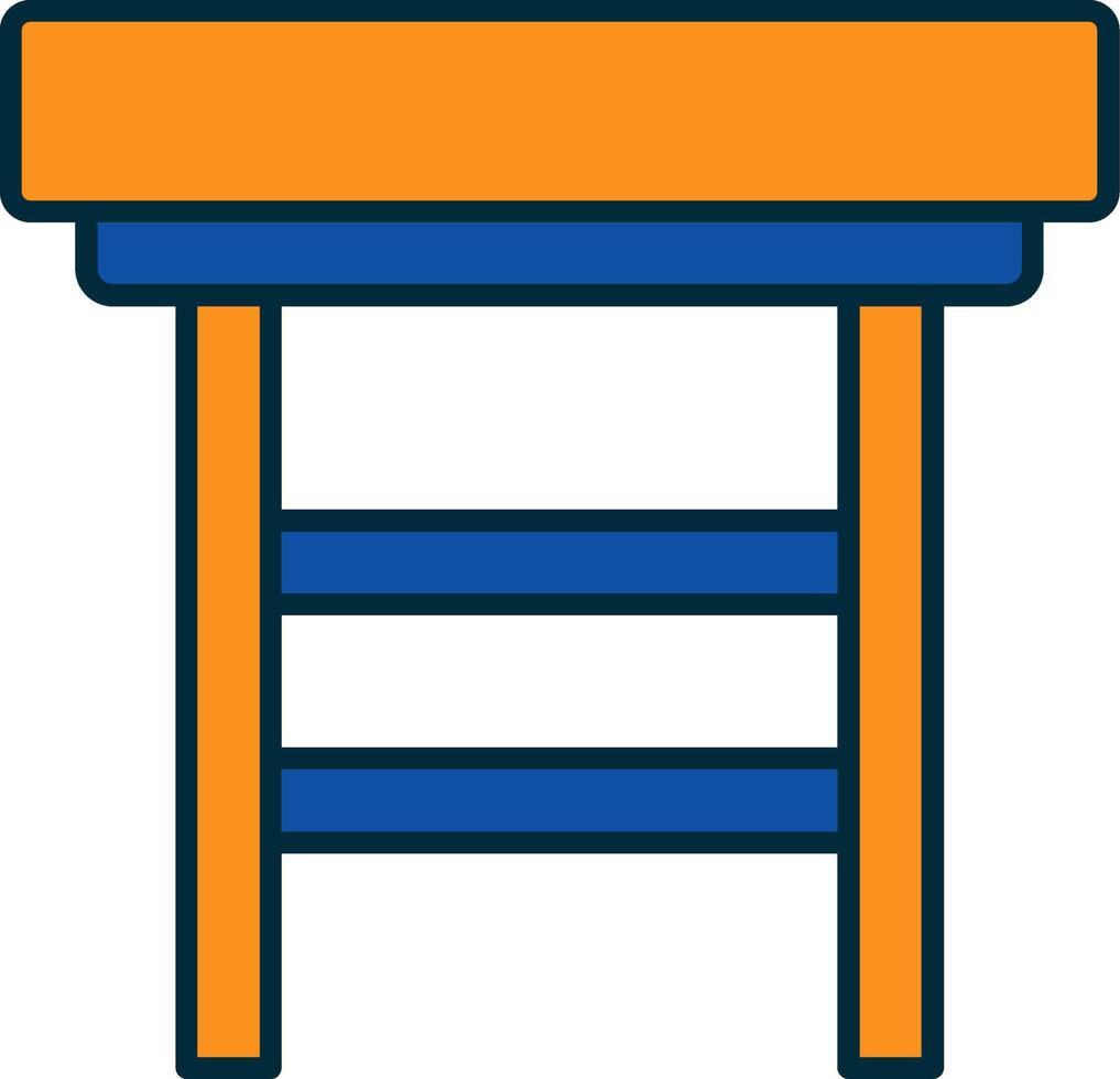 stoel lijn gevulde twee kleuren icoon vector