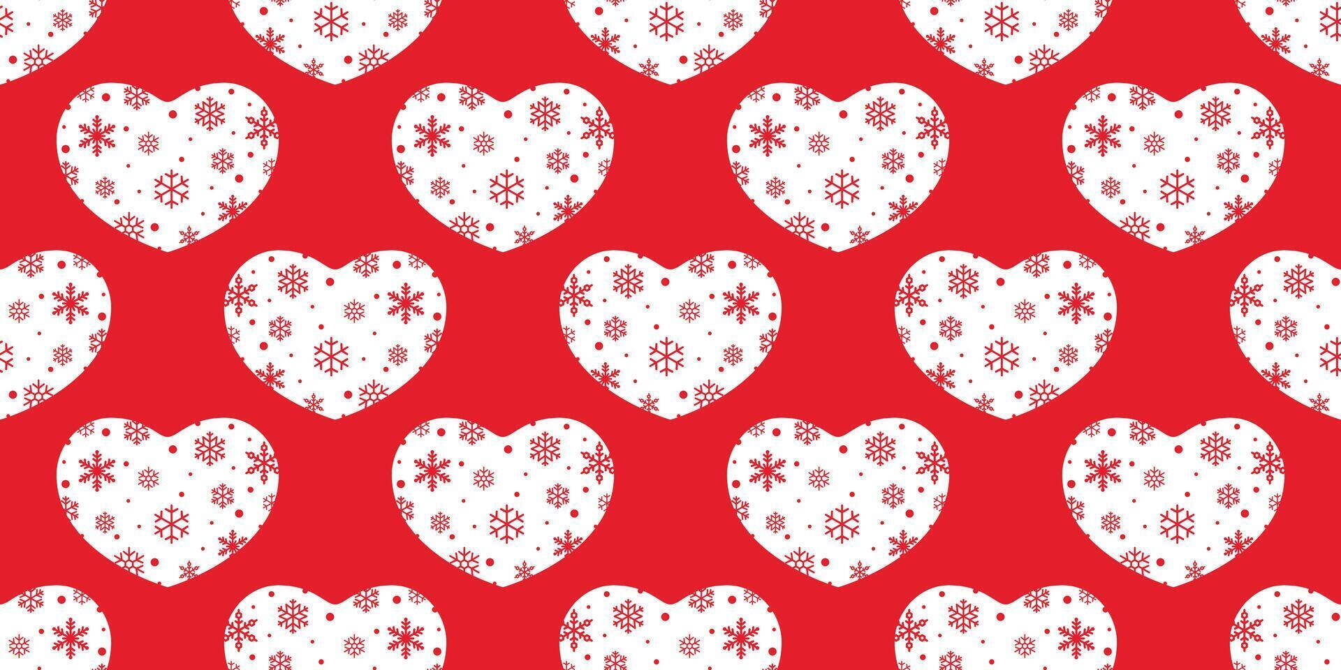 hart naadloos patroon Valentijn Kerstmis sneeuwvlok vector tegel achtergrond sjaal geïsoleerd herhaling behang tekenfilm illustratie tekening rood ontwerp