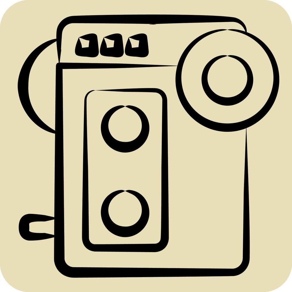 icoon walkman. verwant naar hipster symbool. hand- getrokken stijl. gemakkelijk ontwerp bewerkbaar. gemakkelijk illustratie vector