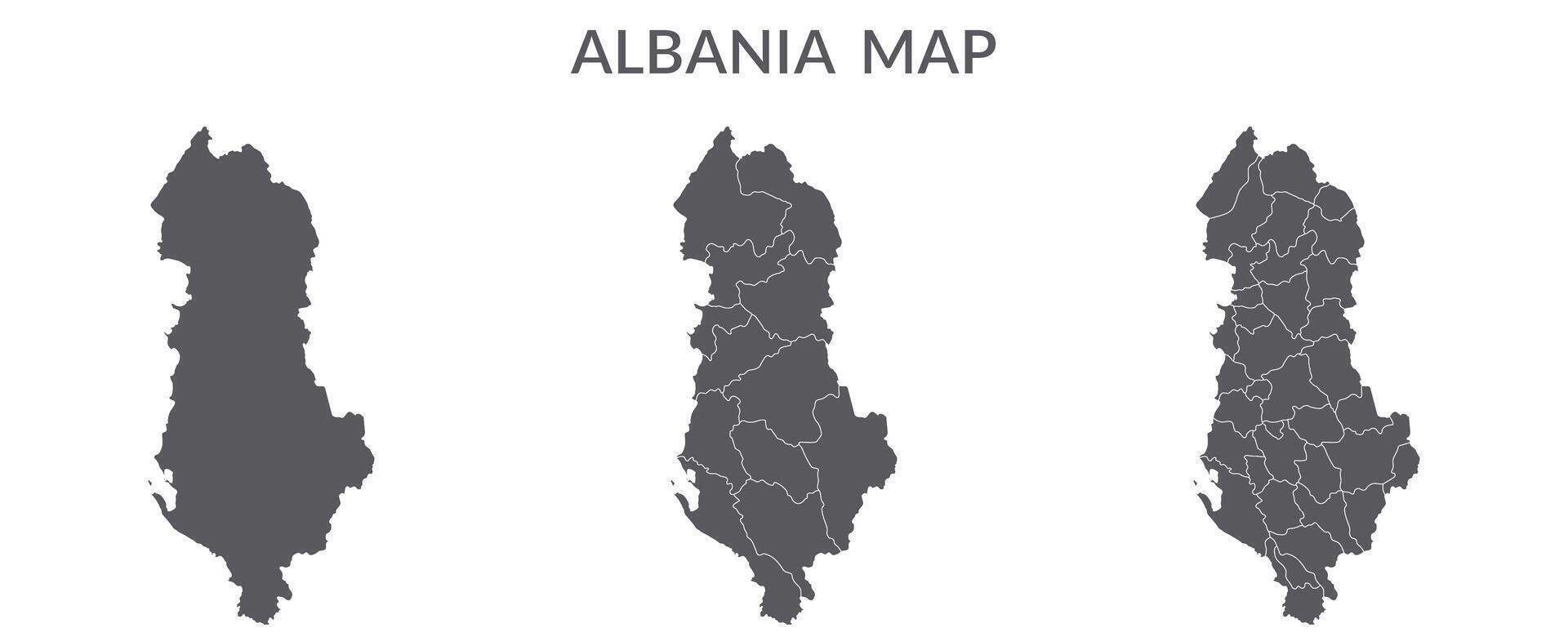 Albanië kaart. kaart van Albanië in grijs reeks vector