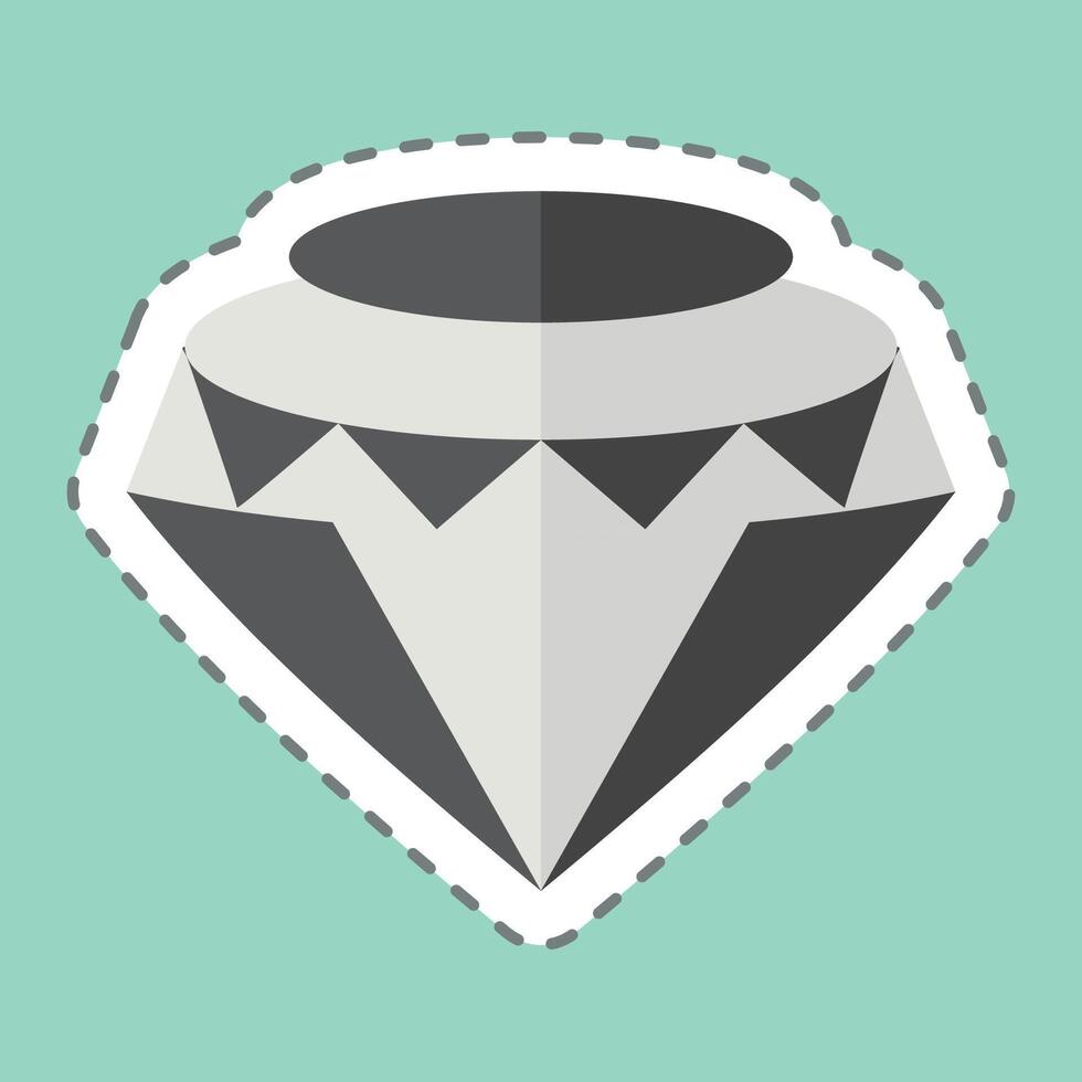 sticker lijn besnoeiing diamant. verwant naar hipster symbool. gemakkelijk ontwerp bewerkbaar. gemakkelijk illustratie vector