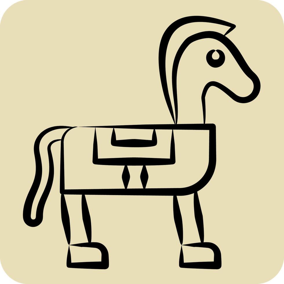 icoon paard. verwant naar middeleeuws symbool. hand- getrokken stijl. gemakkelijk ontwerp bewerkbaar. gemakkelijk illustratie vector