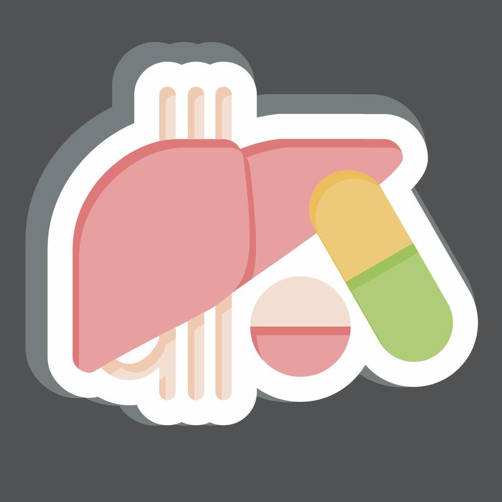 sticker medicatie. verwant naar hepatoloog symbool. gemakkelijk ontwerp bewerkbaar. gemakkelijk illustratie vector