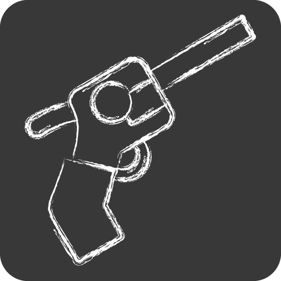 icoon revolver. verwant naar wapens symbool. krijt stijl. gemakkelijk ontwerp bewerkbaar. gemakkelijk illustratie vector