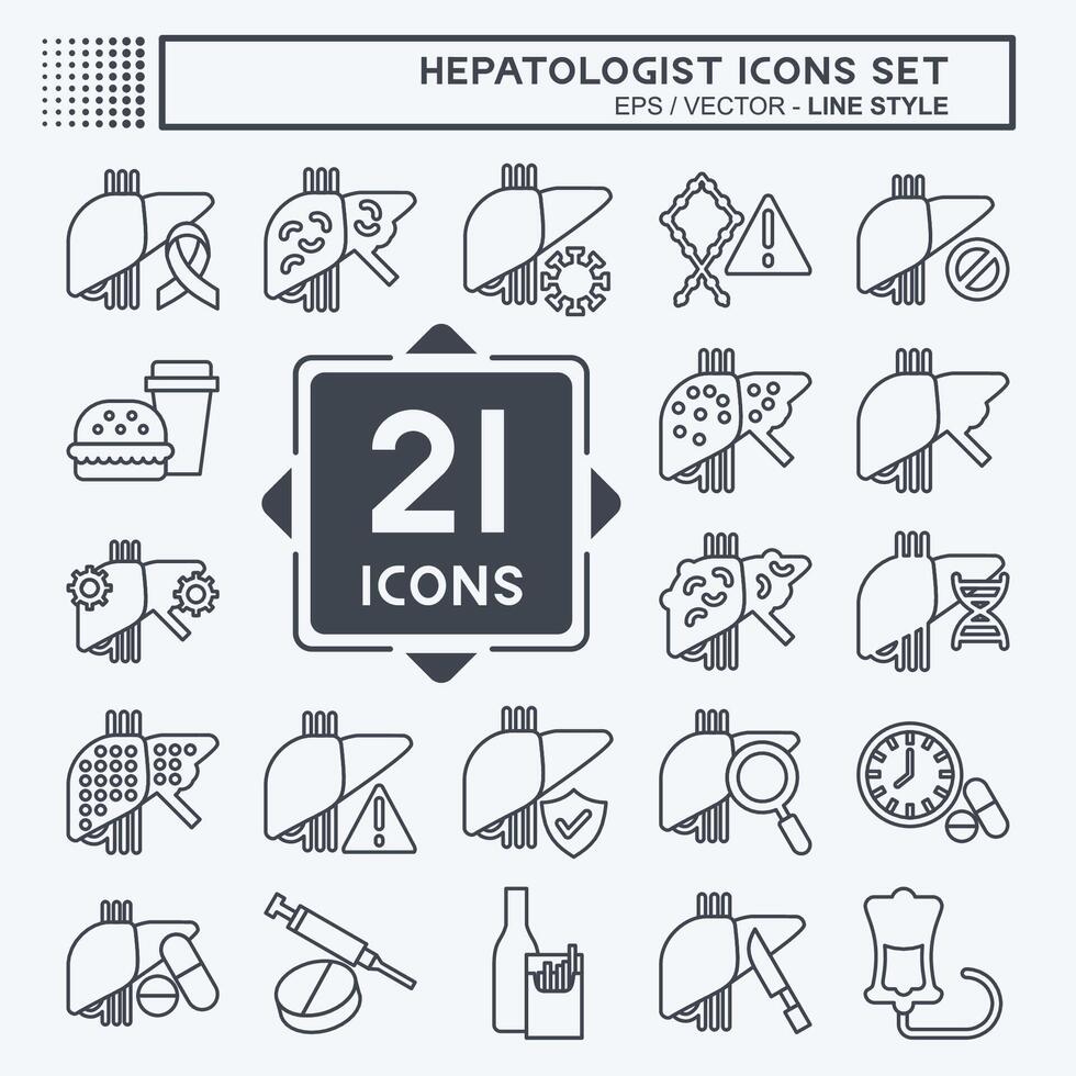 icoon reeks hepatoloog. verwant naar Gezondheid symbool. lijn stijl. gemakkelijk ontwerp bewerkbaar. gemakkelijk illustratie vector