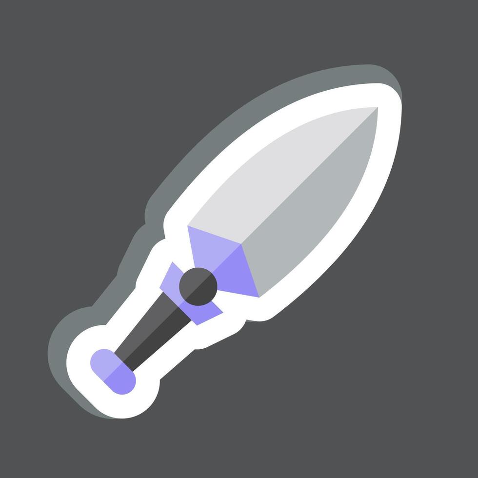 sticker kunai. verwant naar wapens symbool. gemakkelijk ontwerp bewerkbaar. gemakkelijk illustratie vector