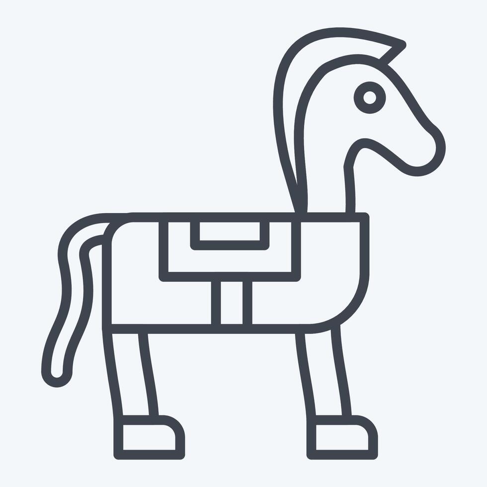 icoon paard. verwant naar middeleeuws symbool. lijn stijl. gemakkelijk ontwerp bewerkbaar. gemakkelijk illustratie vector