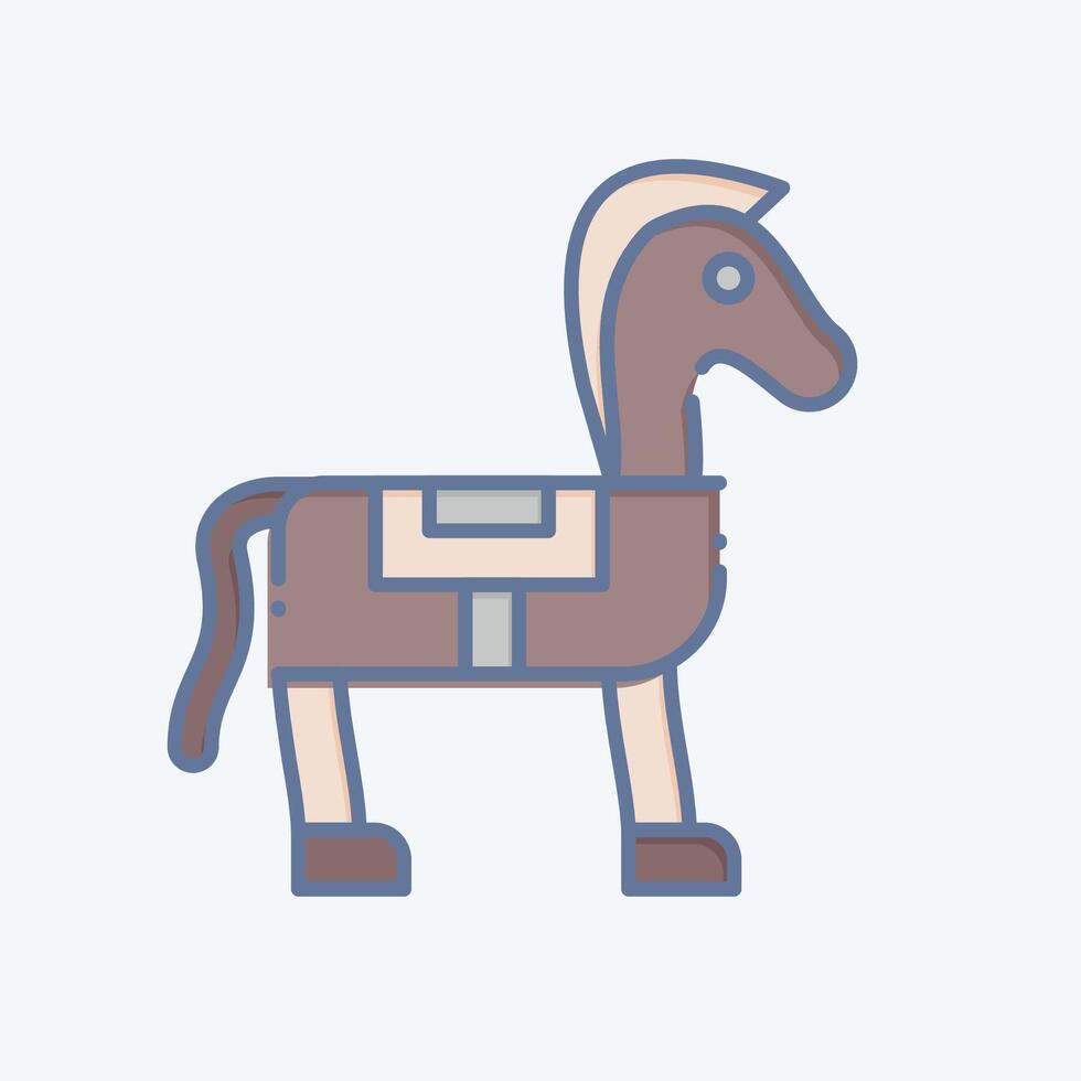 icoon paard. verwant naar middeleeuws symbool. tekening stijl. gemakkelijk ontwerp bewerkbaar. gemakkelijk illustratie vector