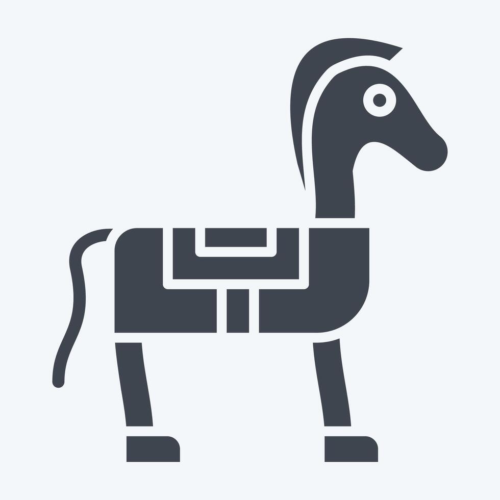 icoon paard. verwant naar middeleeuws symbool. glyph stijl. gemakkelijk ontwerp bewerkbaar. gemakkelijk illustratie vector