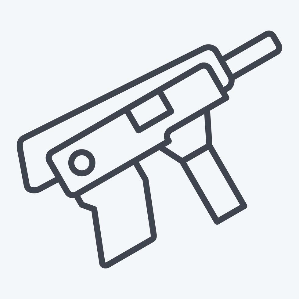 icoon submachine pistool. verwant naar wapens symbool. lijn stijl. gemakkelijk ontwerp bewerkbaar. gemakkelijk illustratie vector