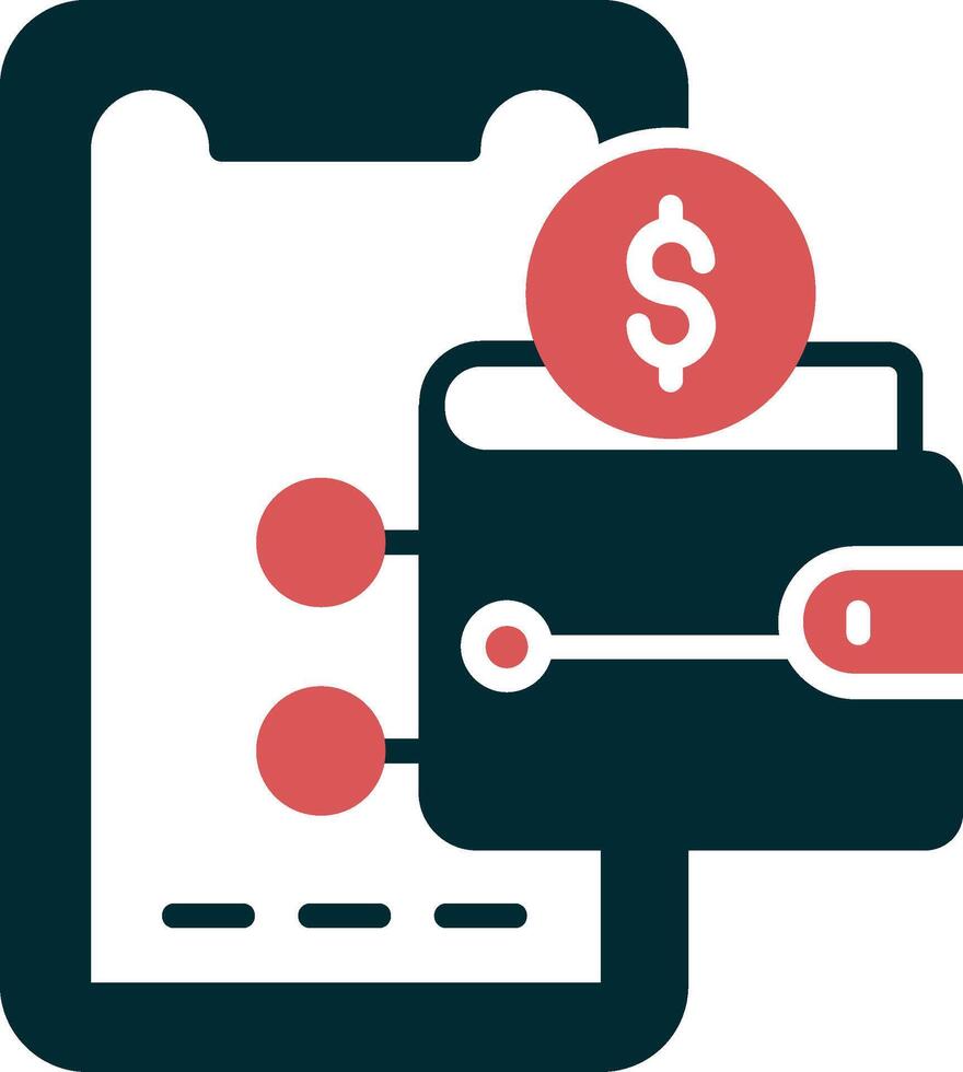 digitale portemonnee vector pictogram