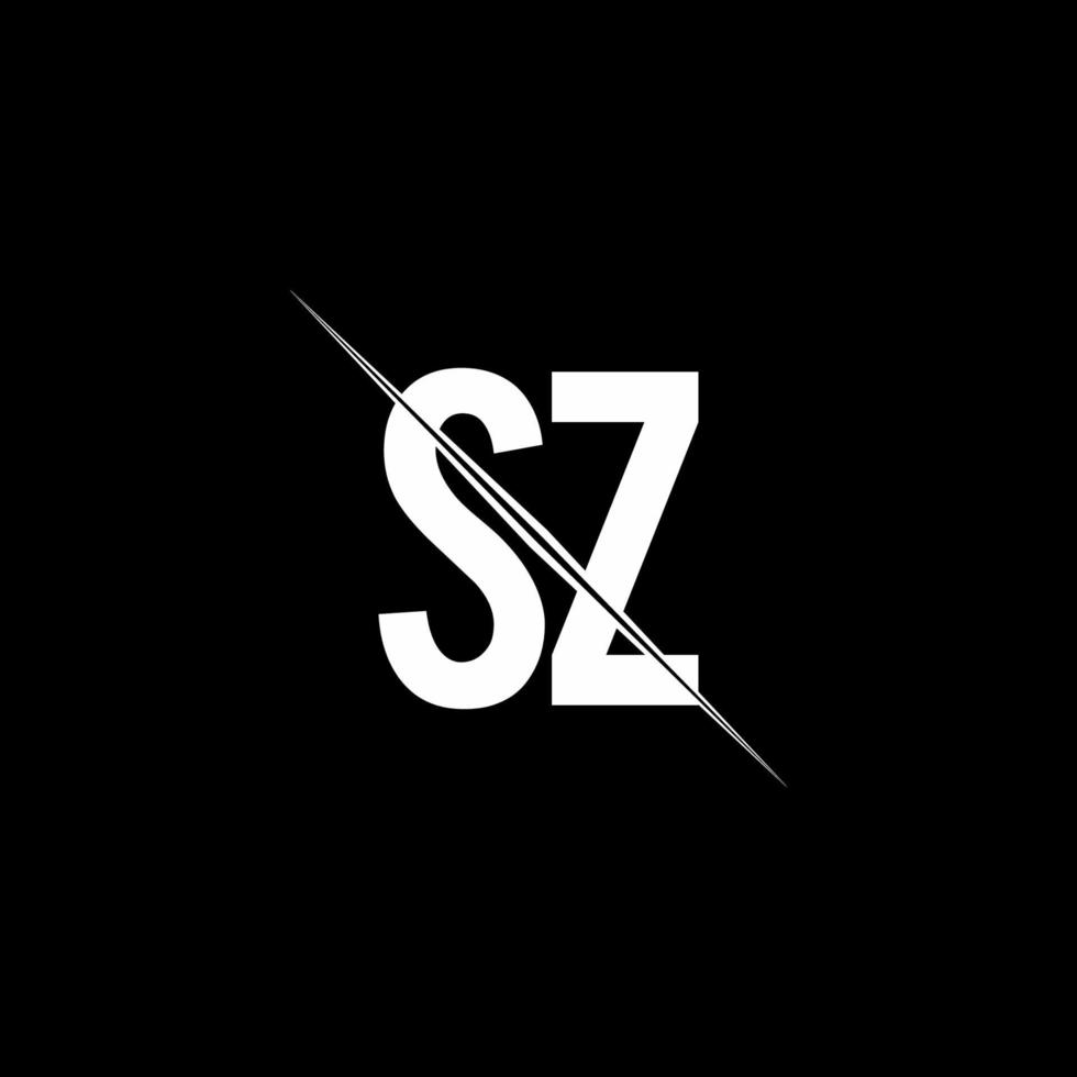 sz logo monogram met slash stijl ontwerpsjabloon vector