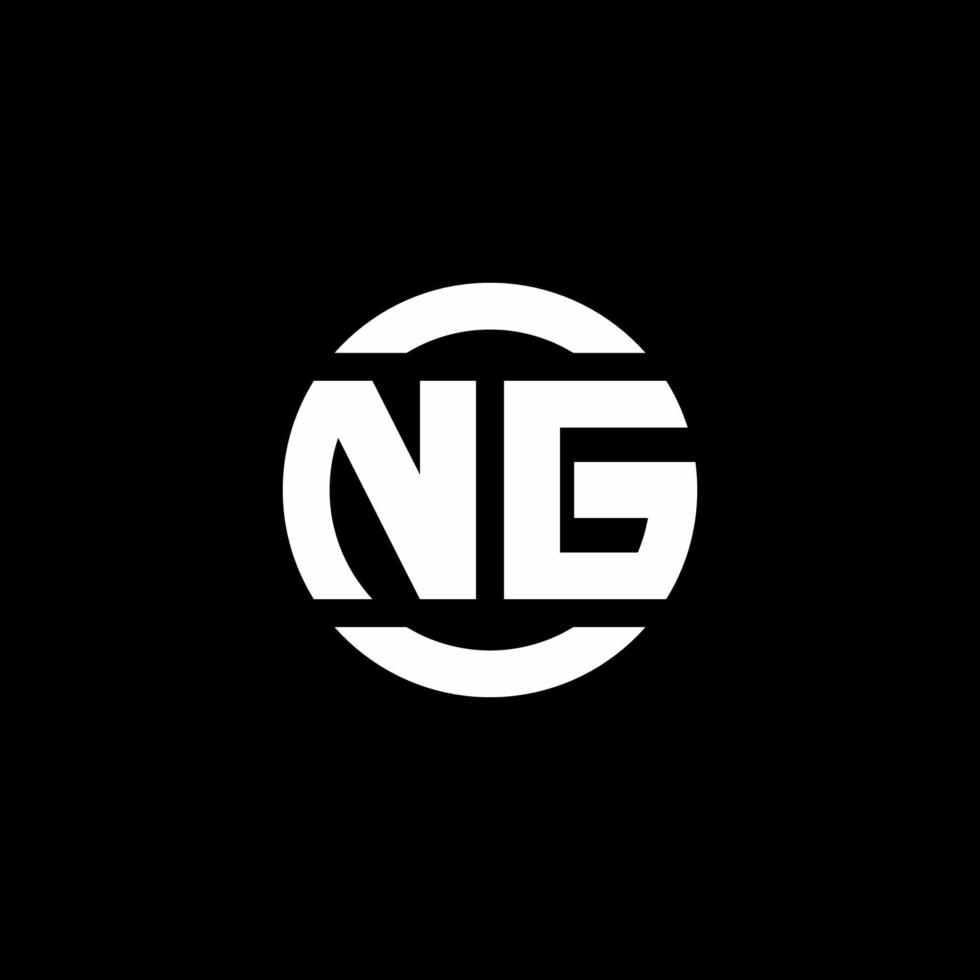 ng logo monogram geïsoleerd op cirkel element ontwerpsjabloon vector