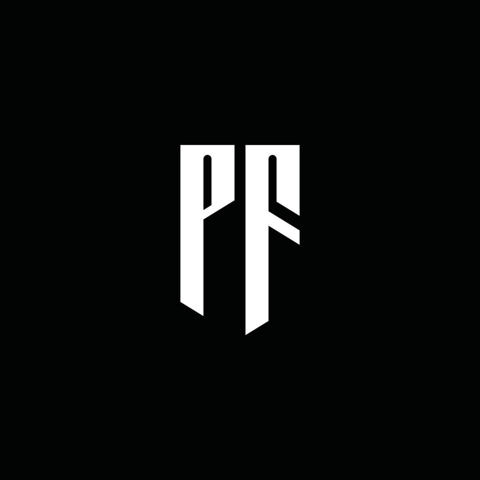 pf logo monogram met embleem stijl geïsoleerd op zwarte achtergrond vector