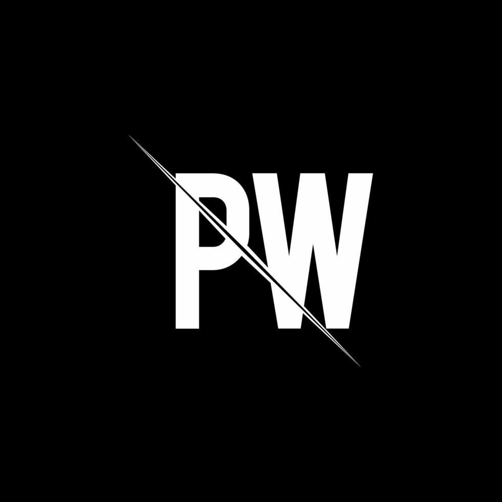 pw logo monogram met slash-stijl ontwerpsjabloon vector