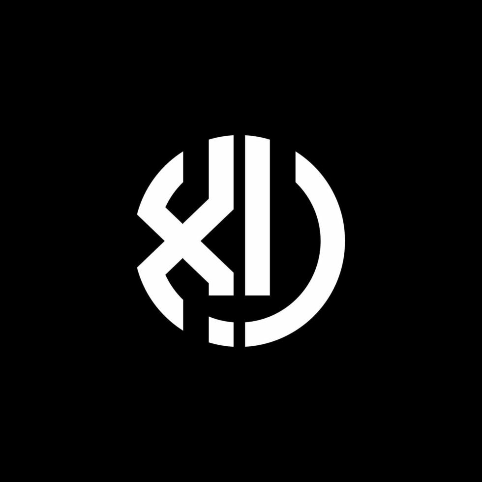 xu monogram logo cirkel lint stijl ontwerpsjabloon vector
