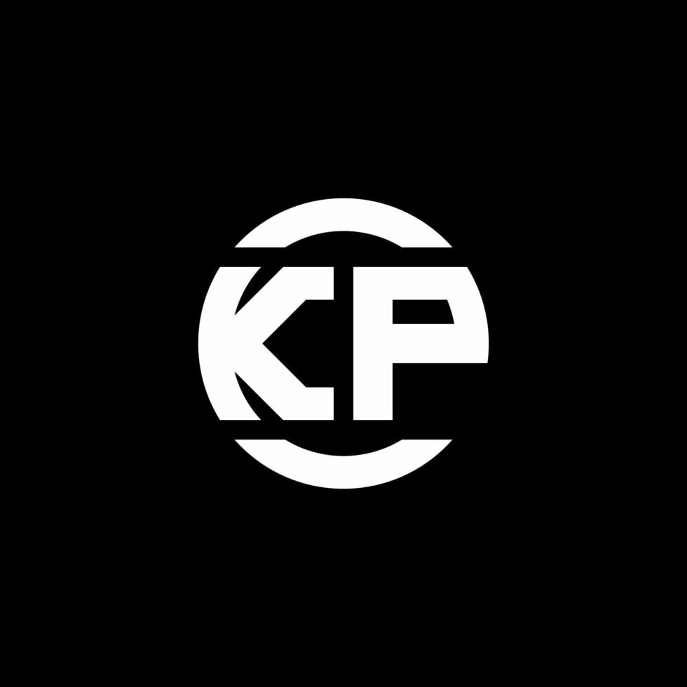 kp logo monogram geïsoleerd op cirkel element ontwerpsjabloon vector