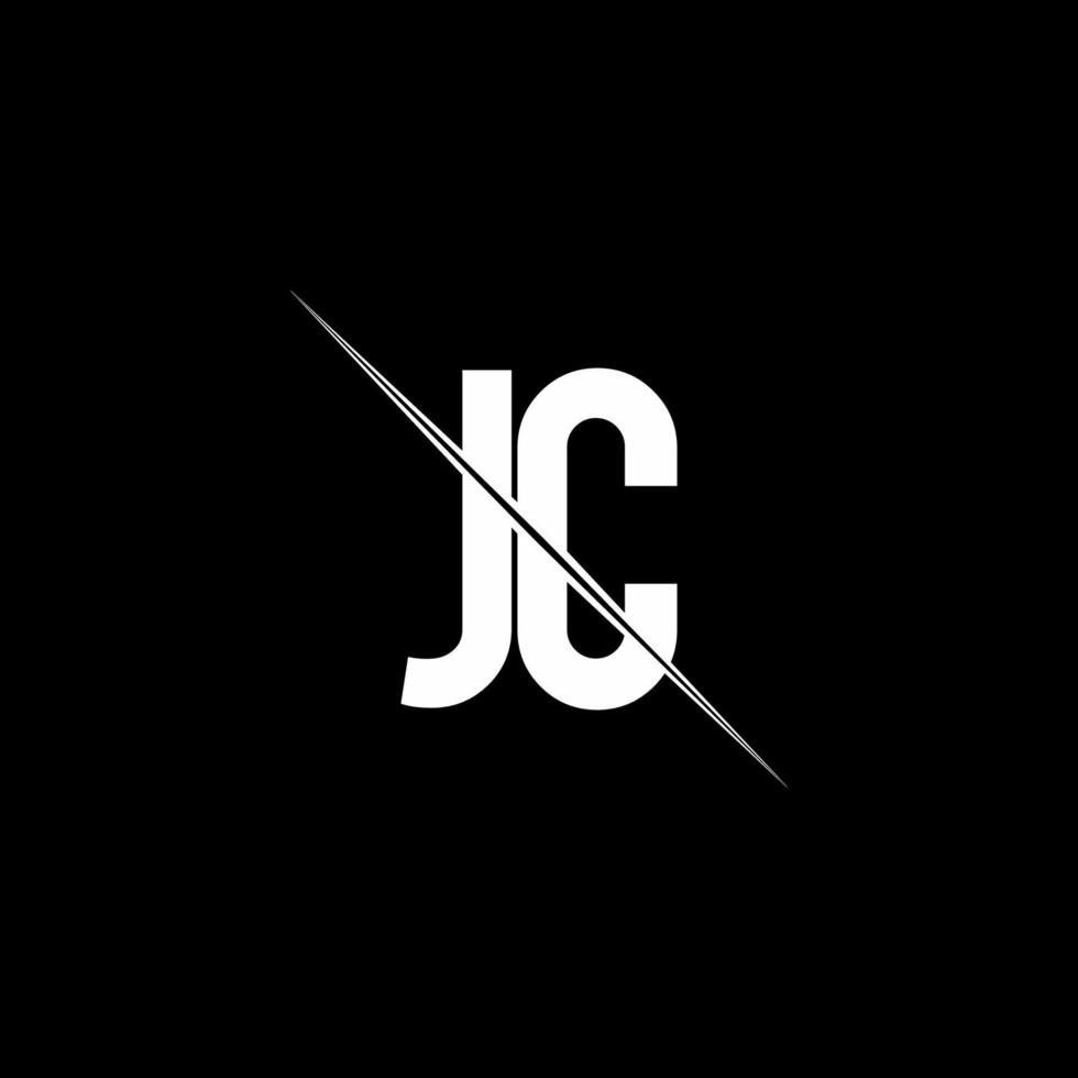 jc logo monogram met slash-stijl ontwerpsjabloon vector