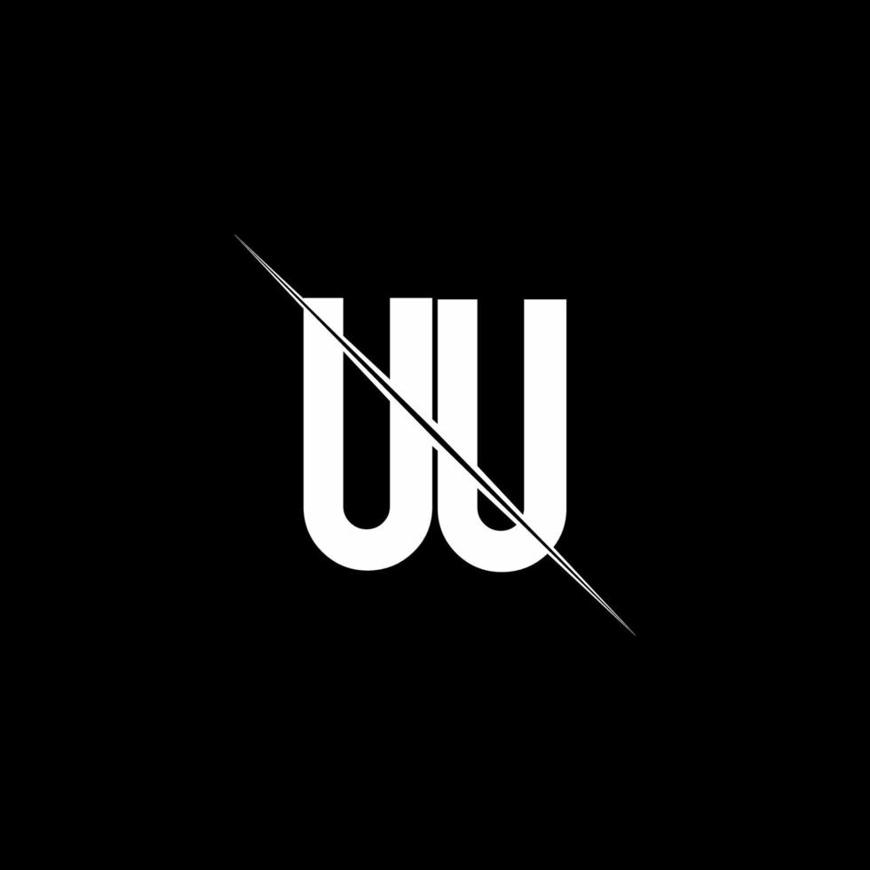 uu logo monogram met slash-stijl ontwerpsjabloon vector