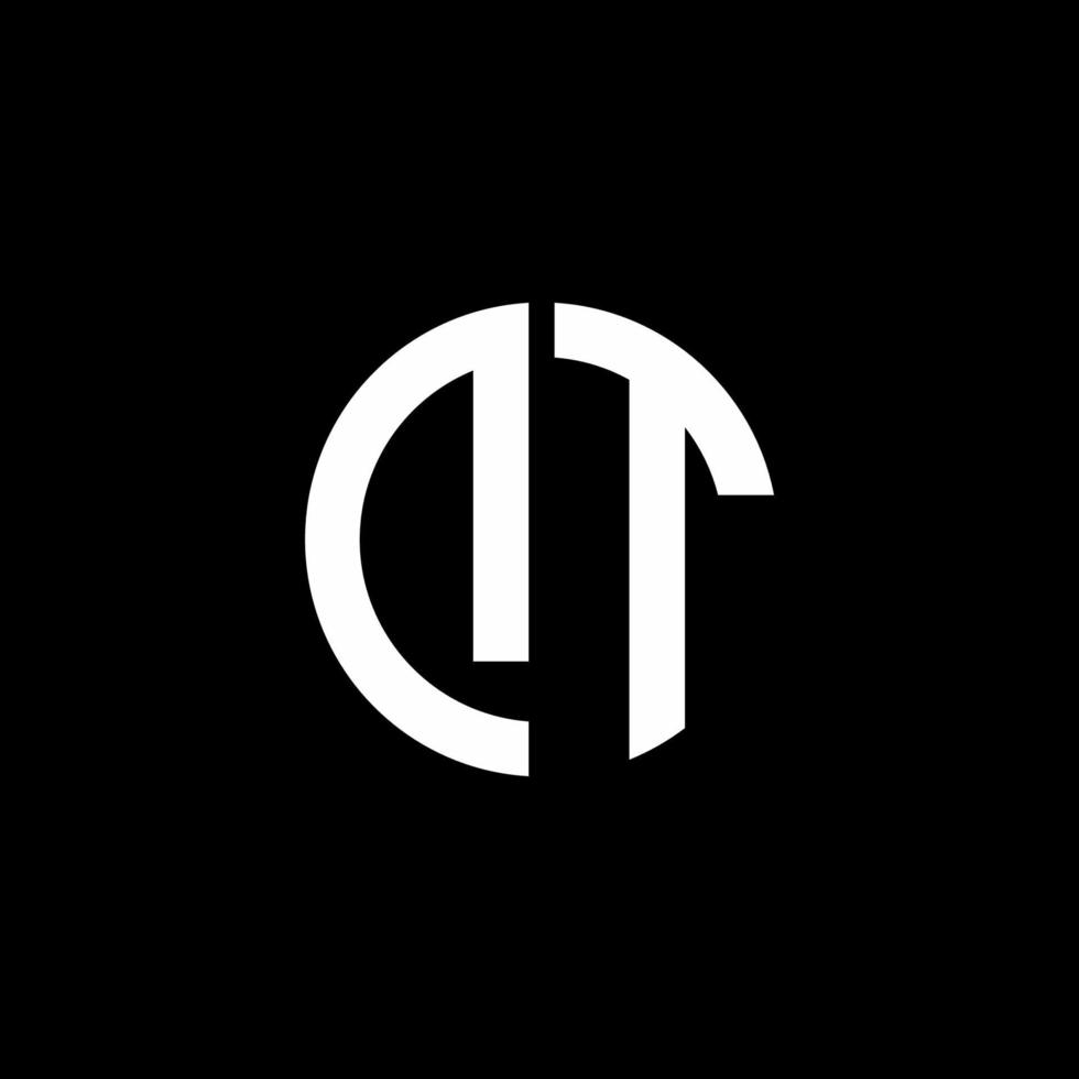 dt monogram logo cirkel lint stijl ontwerpsjabloon vector