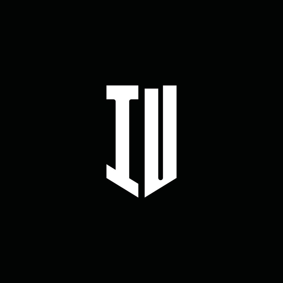 iu logo monogram met embleem stijl geïsoleerd op zwarte achtergrond vector