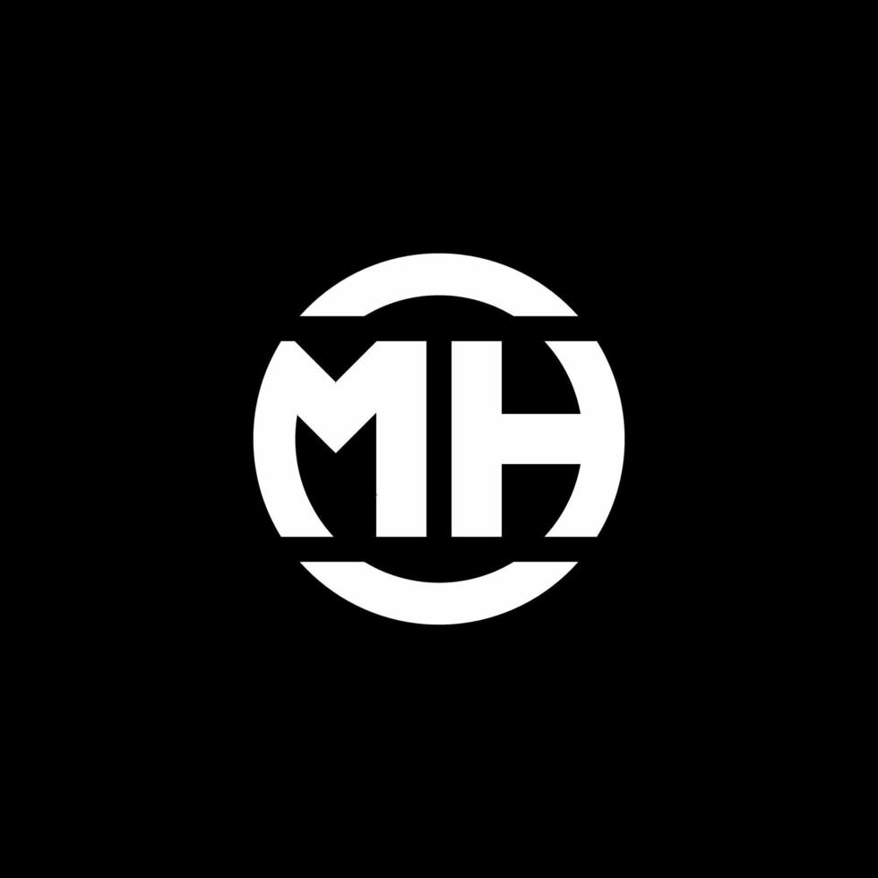 mh logo monogram geïsoleerd op cirkel element ontwerpsjabloon vector