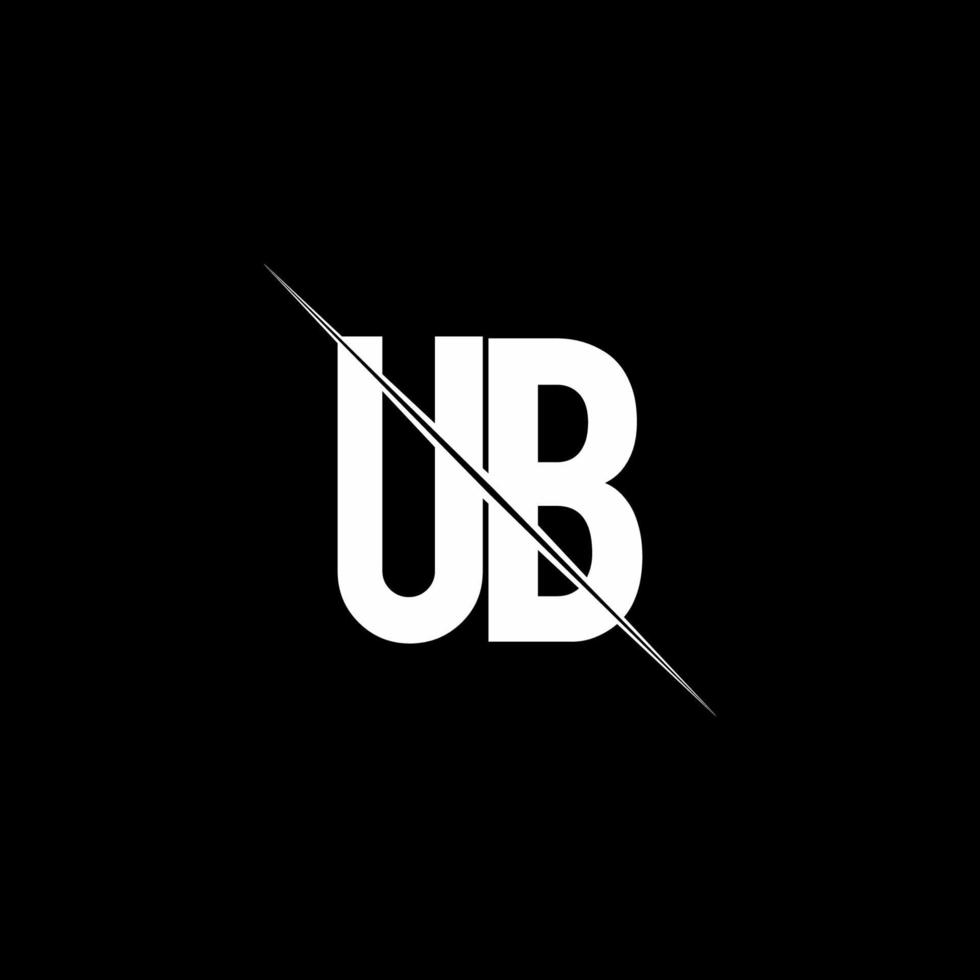 ub-logo-monogram met ontwerpsjabloon in schuine streep vector