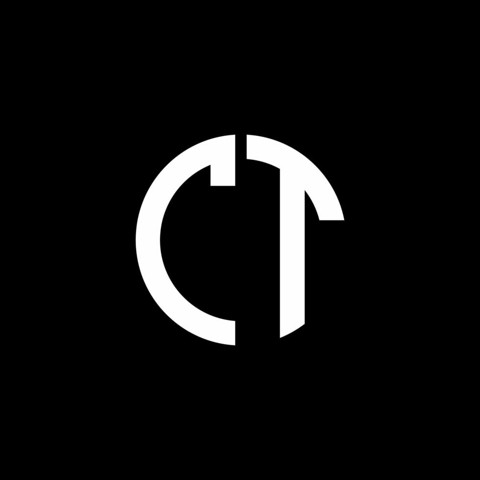 ct monogram logo cirkel lint stijl ontwerpsjabloon vector