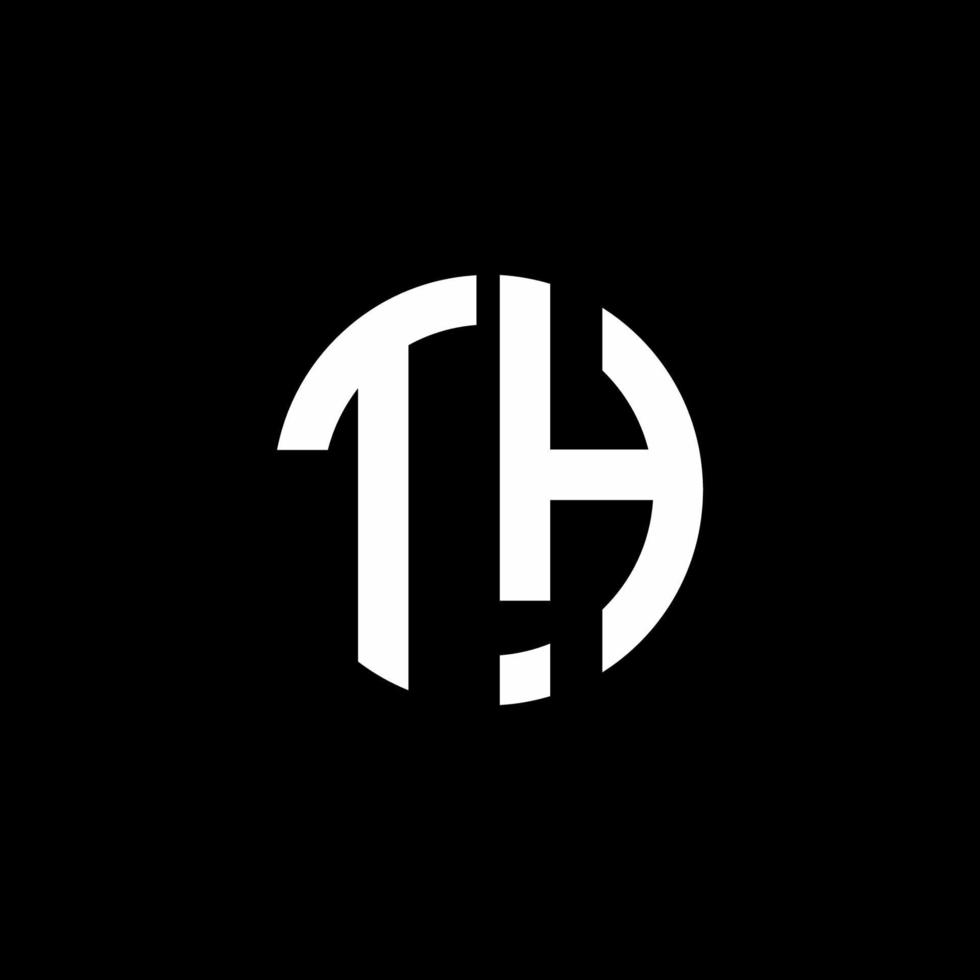 th monogram logo cirkel lint stijl ontwerpsjabloon vector