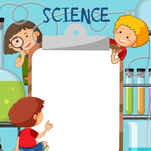 Kinderen in Science Opmerking Template vector