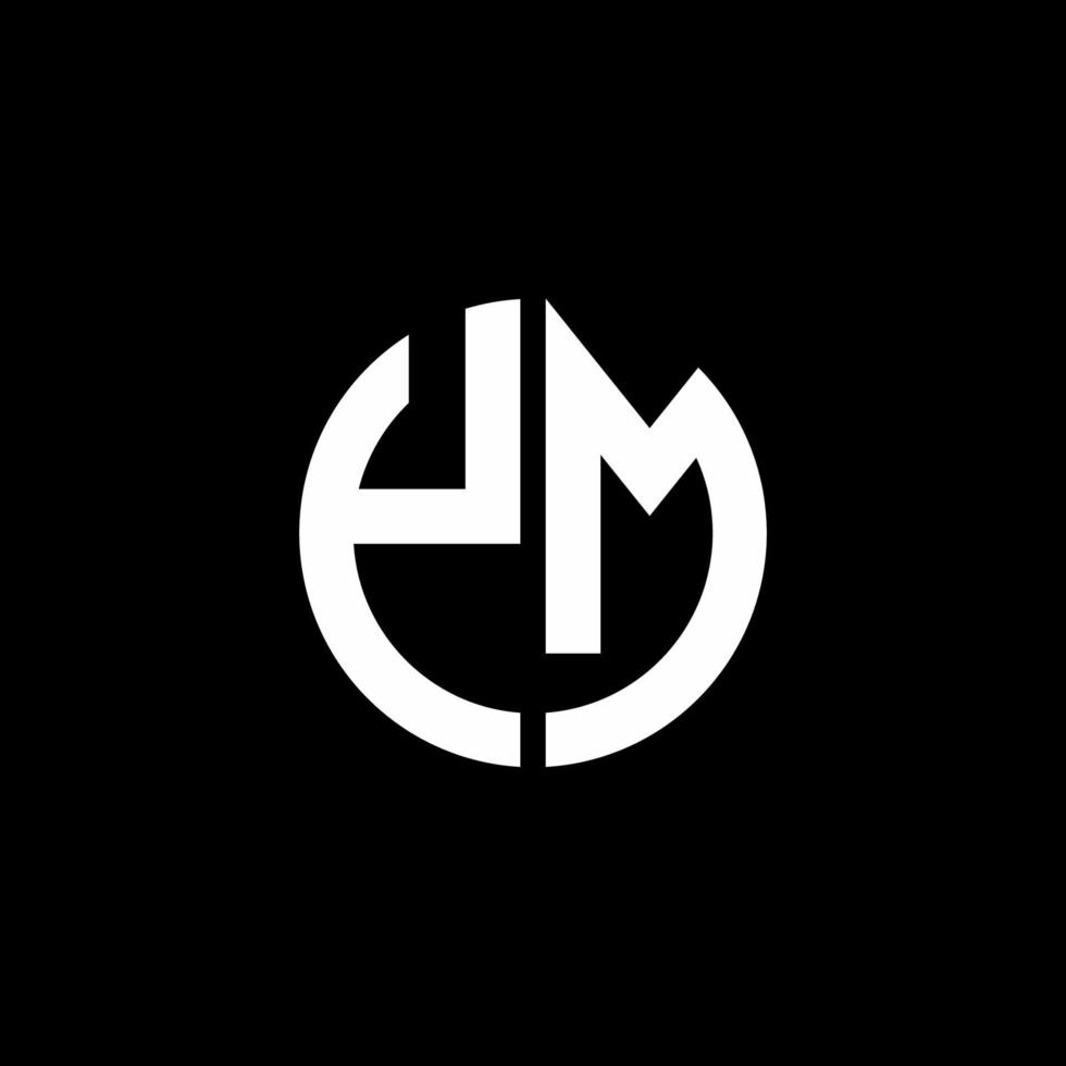ym monogram logo cirkel lint stijl ontwerpsjabloon vector