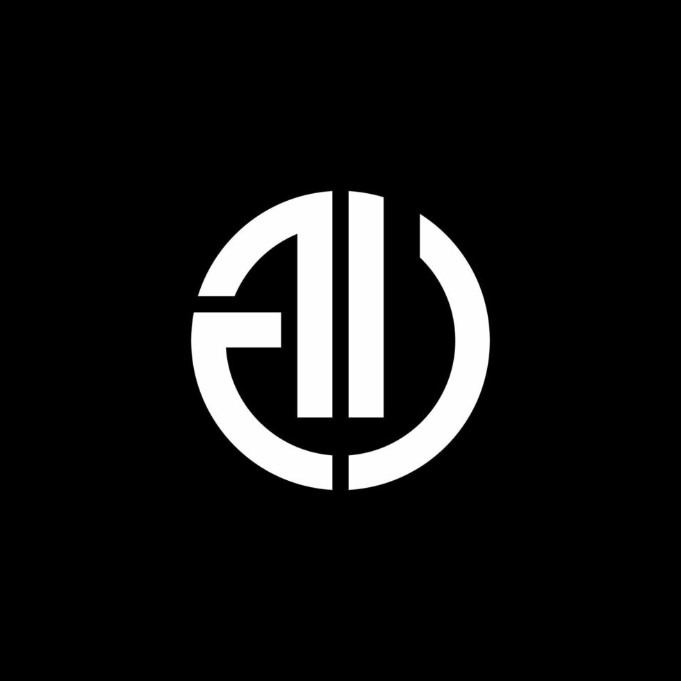 gu monogram logo cirkel lint stijl ontwerpsjabloon vector