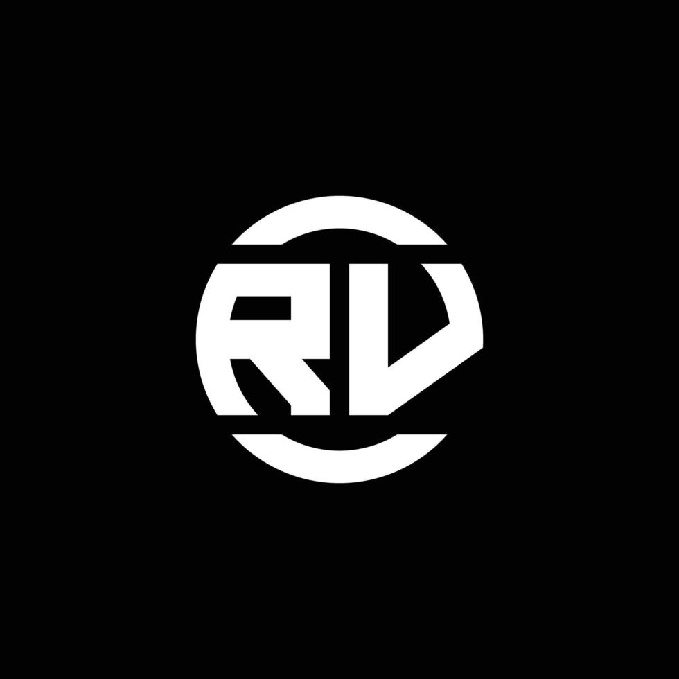 rv logo monogram geïsoleerd op cirkel element ontwerpsjabloon vector