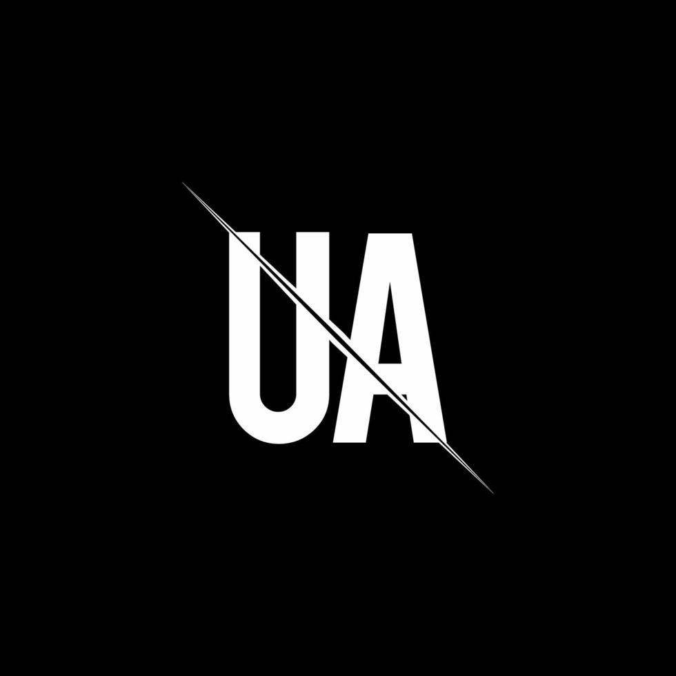 ua logo monogram met slash stijl ontwerpsjabloon vector