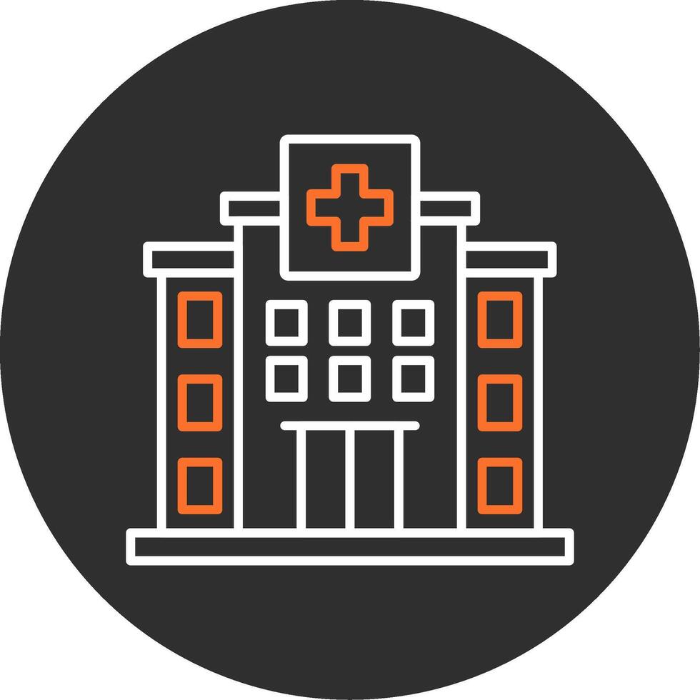 ziekenhuis blauw gevulde icoon vector