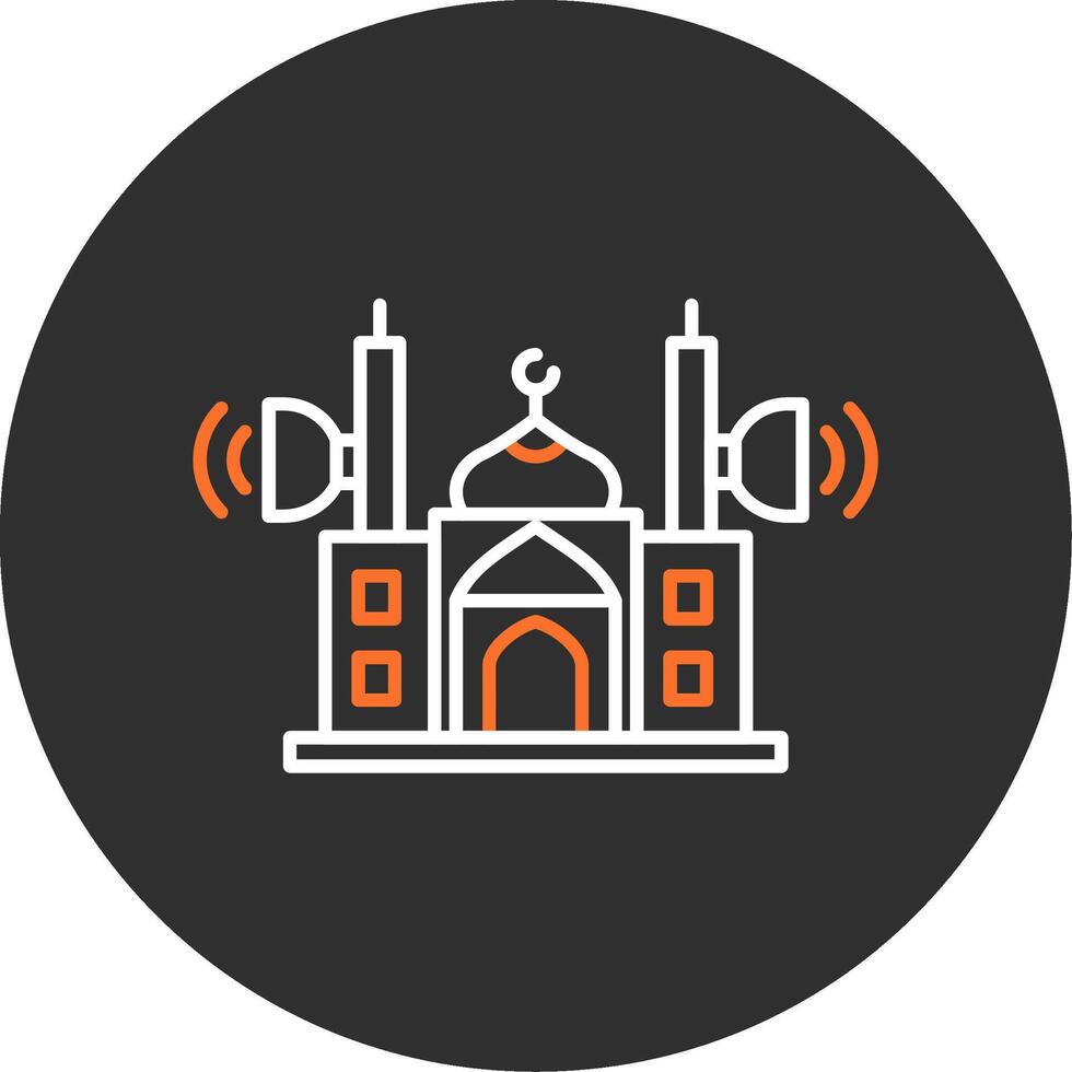 moskee spreker blauw gevulde icoon vector