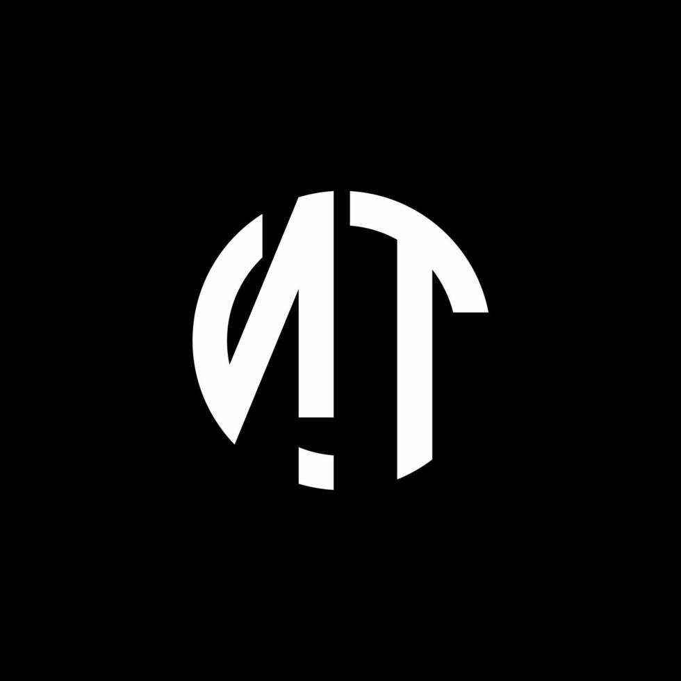 nt monogram logo cirkel lint stijl ontwerpsjabloon vector