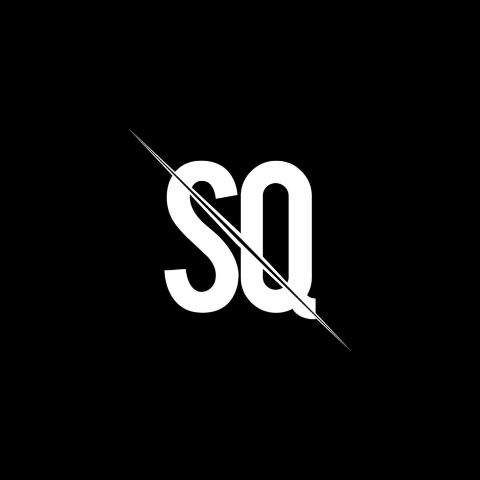 sq logo-monogram met ontwerpsjabloon in schuine streep vector