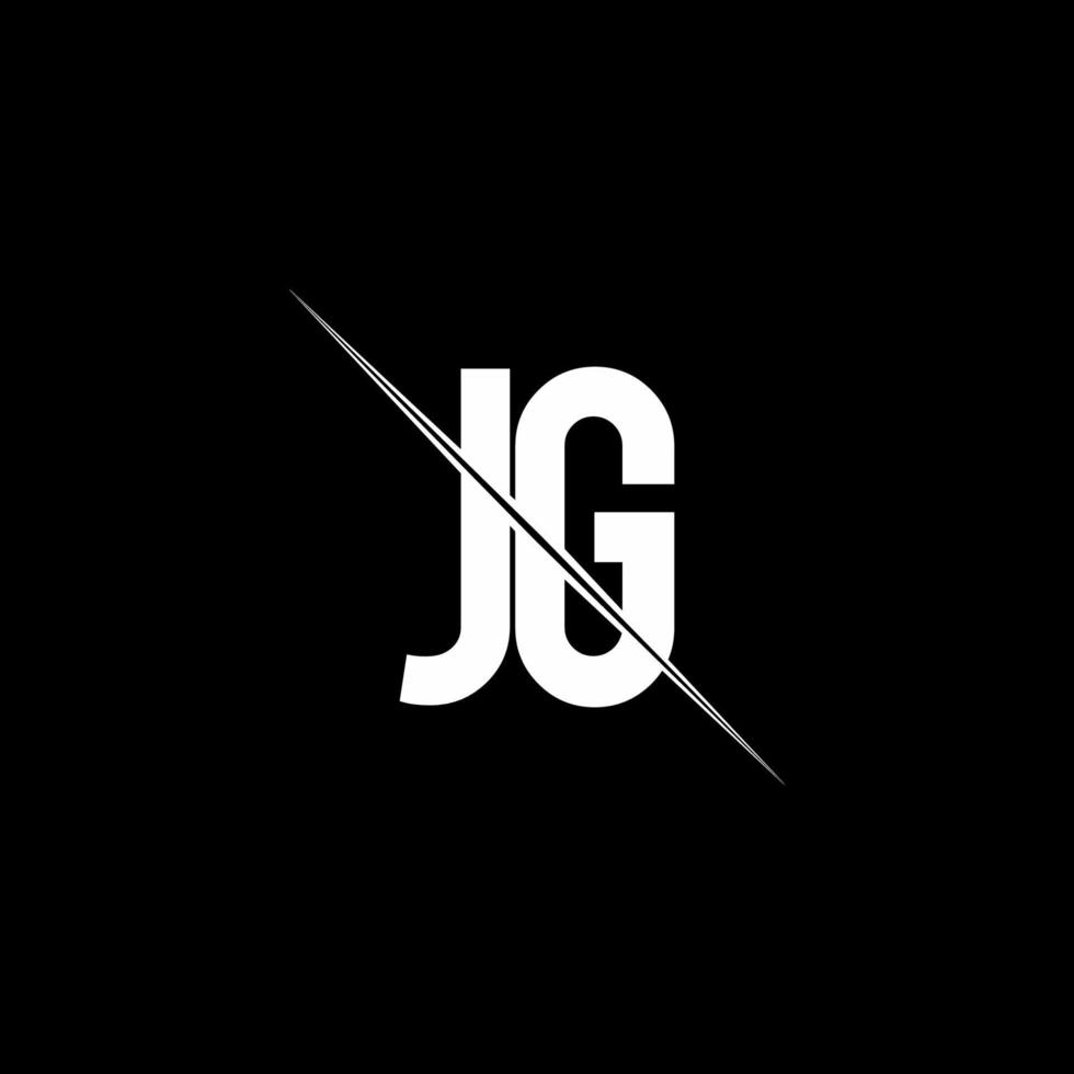 jg logo monogram met slash-stijl ontwerpsjabloon vector