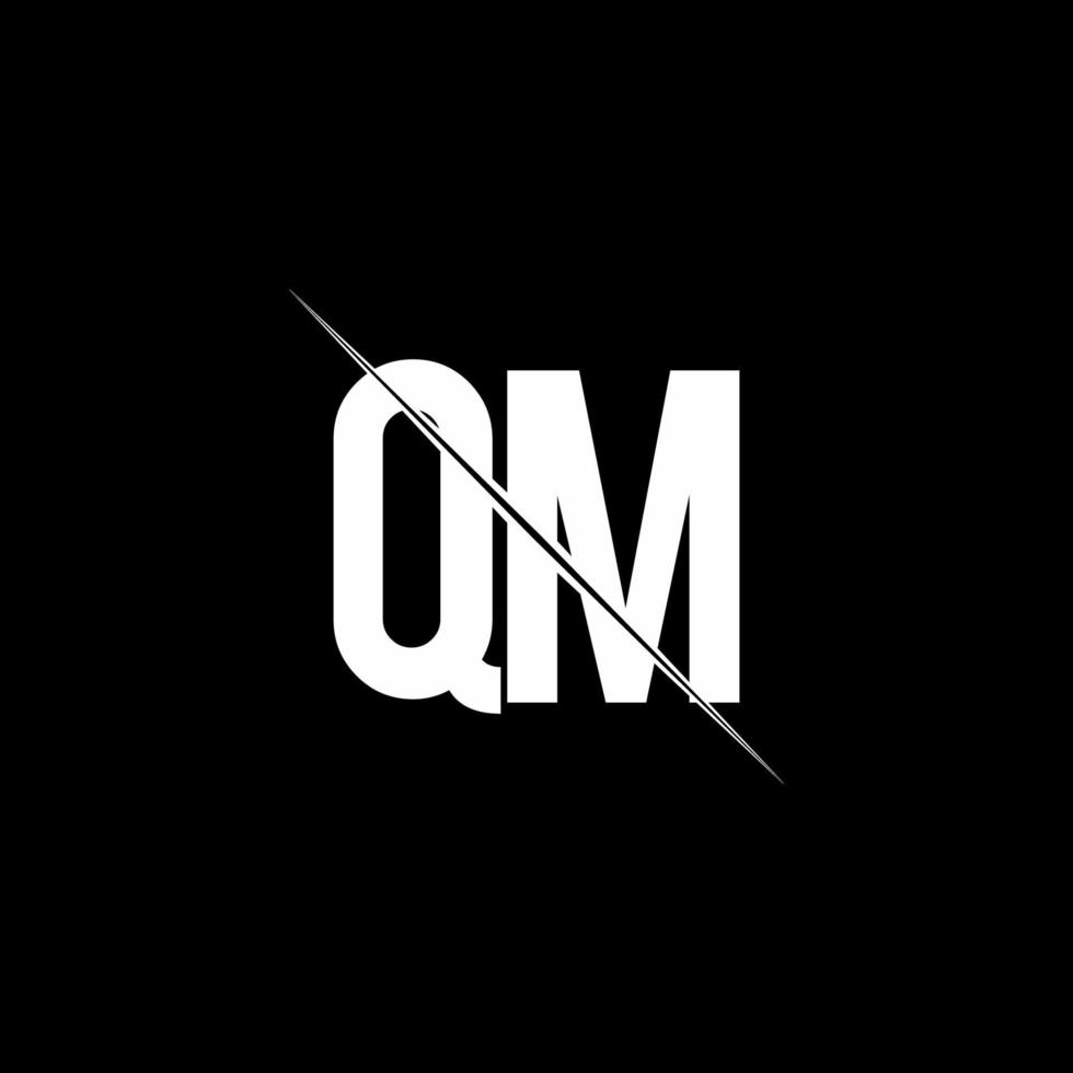 qm logo monogram met slash stijl ontwerpsjabloon vector