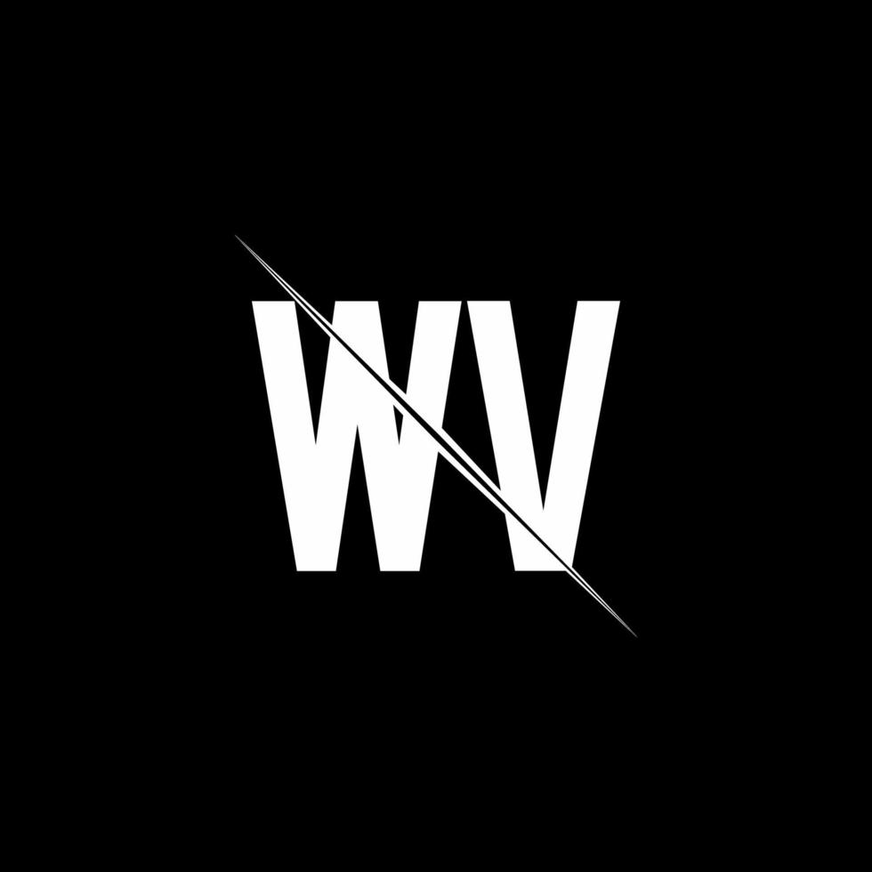 wv logo monogram met slash stijl ontwerpsjabloon vector