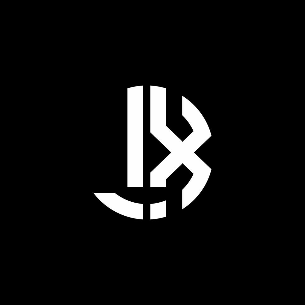 lx monogram logo cirkel lint stijl ontwerpsjabloon vector