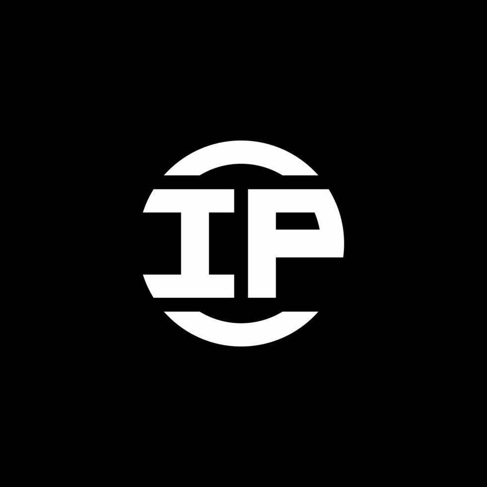 ip logo monogram geïsoleerd op cirkel element ontwerpsjabloon vector
