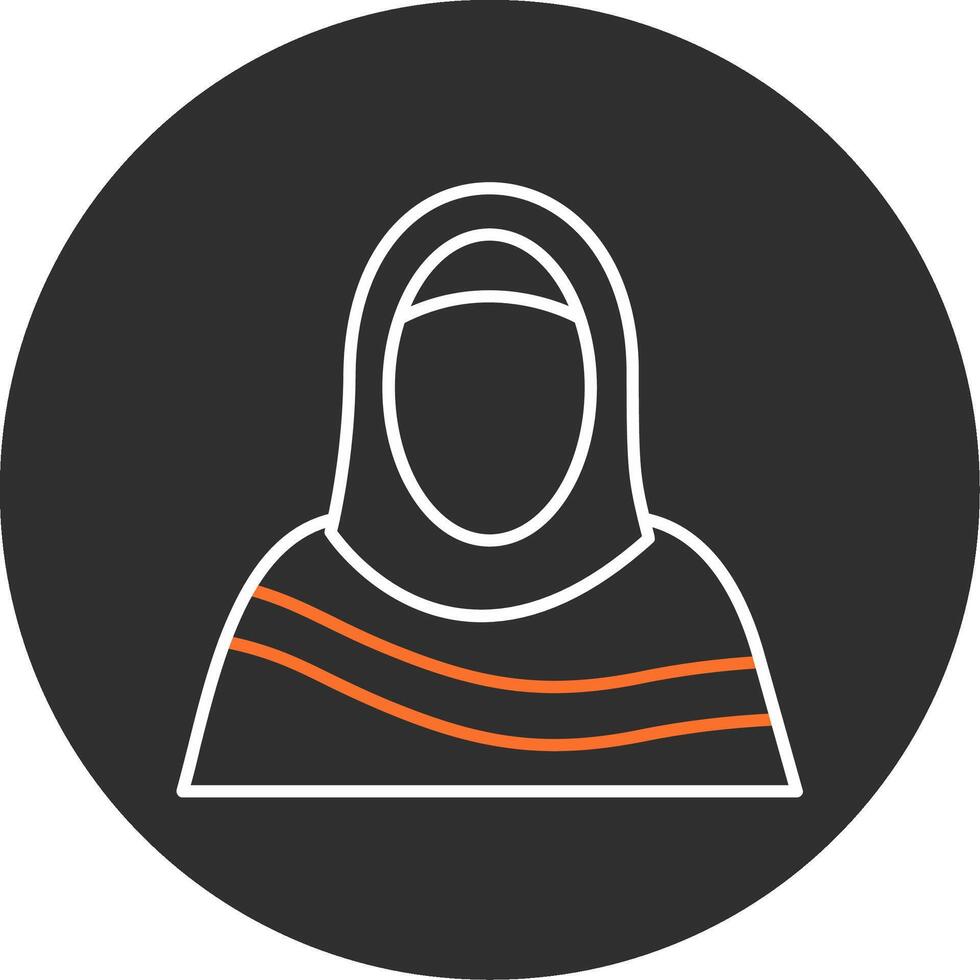 Moslim vrouw blauw gevulde icoon vector