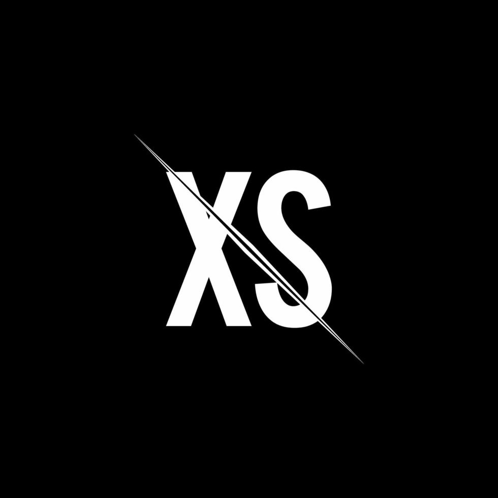 xs-logo-monogram met ontwerpsjabloon in schuine streep vector